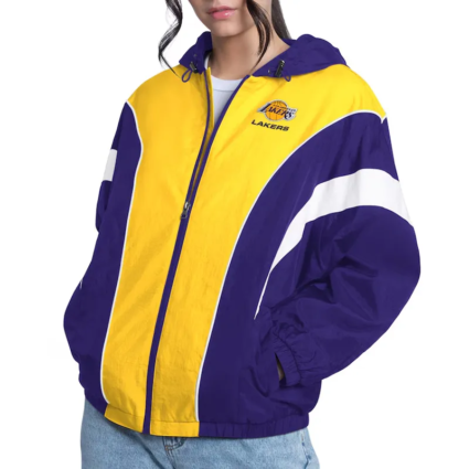 Purple Gold Los Angeles Lakers Quarterback Jacket