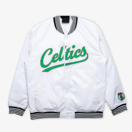 Boston Celtics White Varsity Nylon Jacket