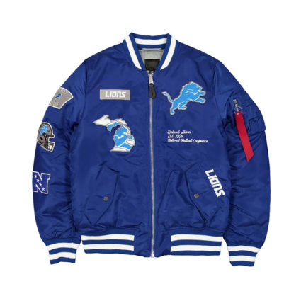 Detroit Lions Eminem Blue Bomber Jacket