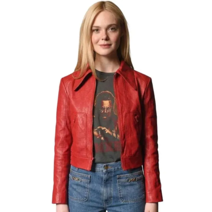 Elle Fanning SXSW Portraits Leather Jacket