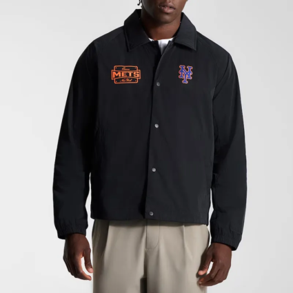 Black New York Mets Coaches Jacket