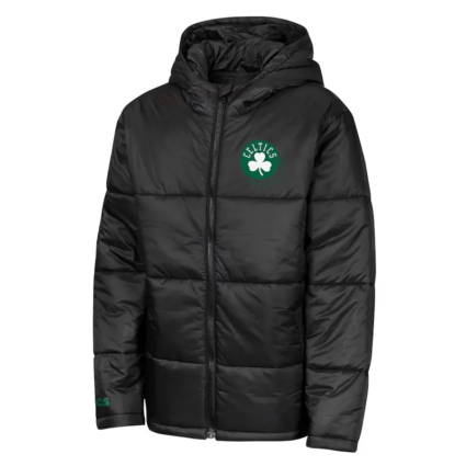 Boston Celtics Black Puffer Jacket Hooded