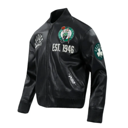 Boston Celtics Modern Originals Varsity Leather Jacket