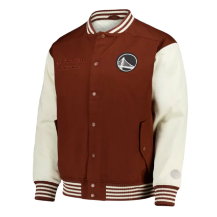 Golden State Warriors Elements Classic Cappuccino Varsity Jacket