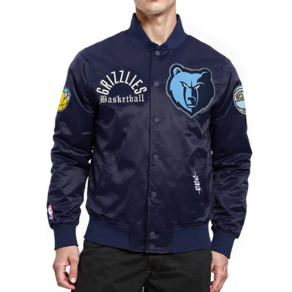 Memphis Grizzlies Modern Originals Navy Satin Jacket