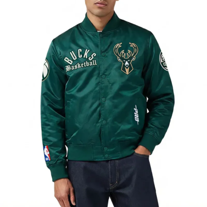 Milwaukee Bucks Modern Originals Green Satin Jacket