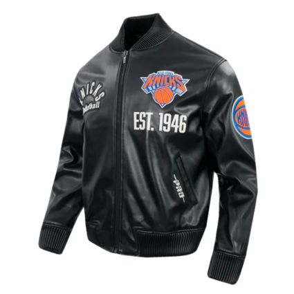 New York Knicks Modern Originals Varsity Leather Jacket