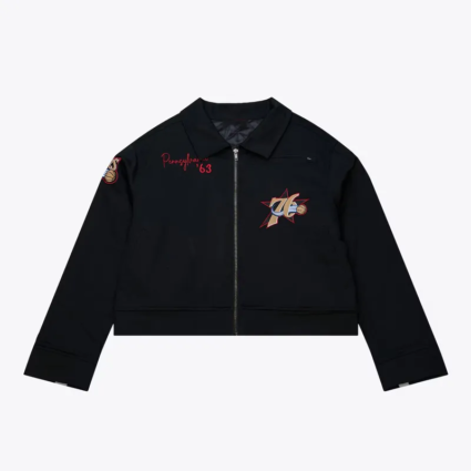 Philadelphia 76ers Black Mechanic Cropped Jacket