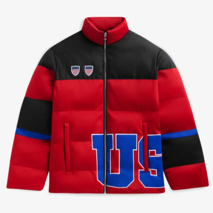 Team USA Red Puffer Jacket