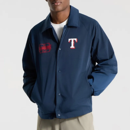 True Navy Texas Rangers Coaches Jacket