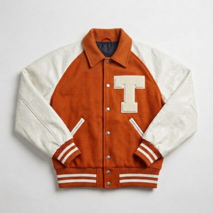 Colin Simmons Texas Longhorns Orange Letterman Jacket