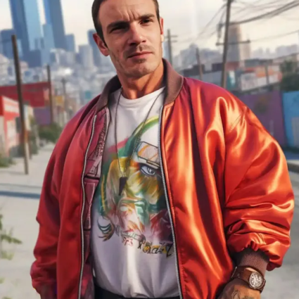 Felix GTA 6 Orange Bomber Jacket