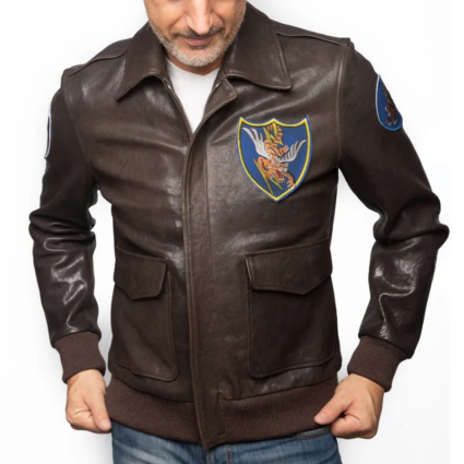 Flight A2 Pilot Flying Tigers Leather Jacket