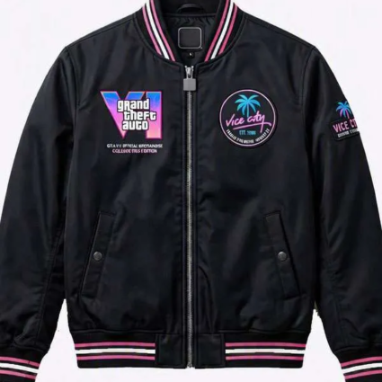 Grand Theft Auto VI Vice City State Black Bomber Jacket