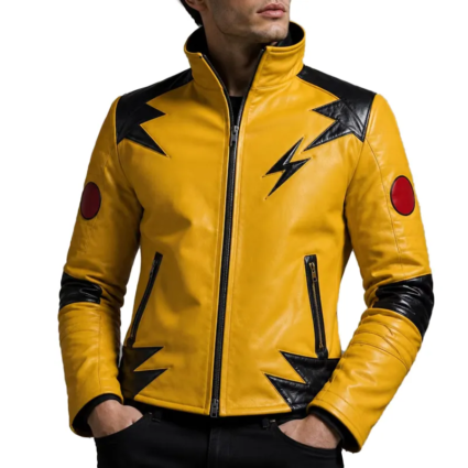 Pikachu Inspired Yellow Leather Jacket