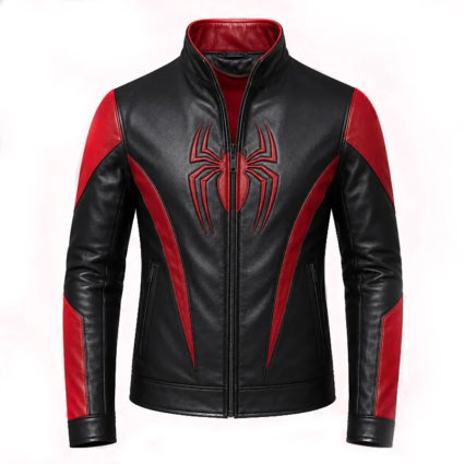 Spider-Man Inspired Black and Red Leather Jacket