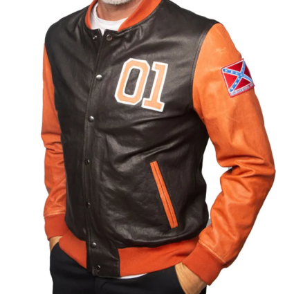 The Dukes of Hazzard General Lee Varsity Leather Jacket