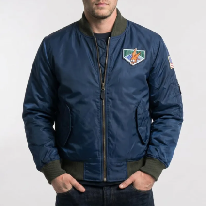 Leon Scott Kennedy RE4 Remake Blue Bomber Jacket