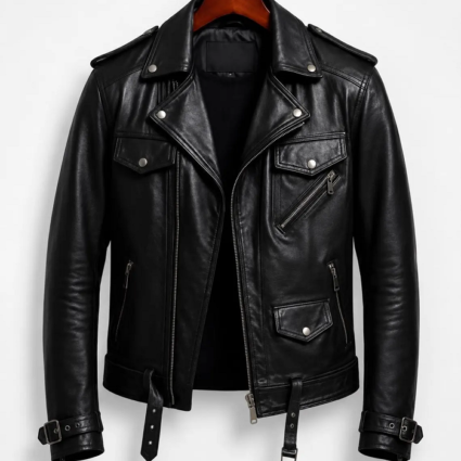 Mens Blacks Biker Cowhide Leather Jacket